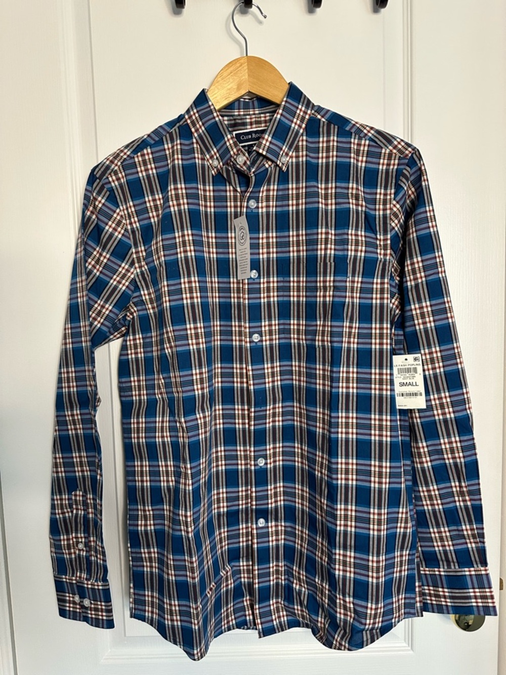 Club Room Blue and Brown Plaid Button-Down Shirt